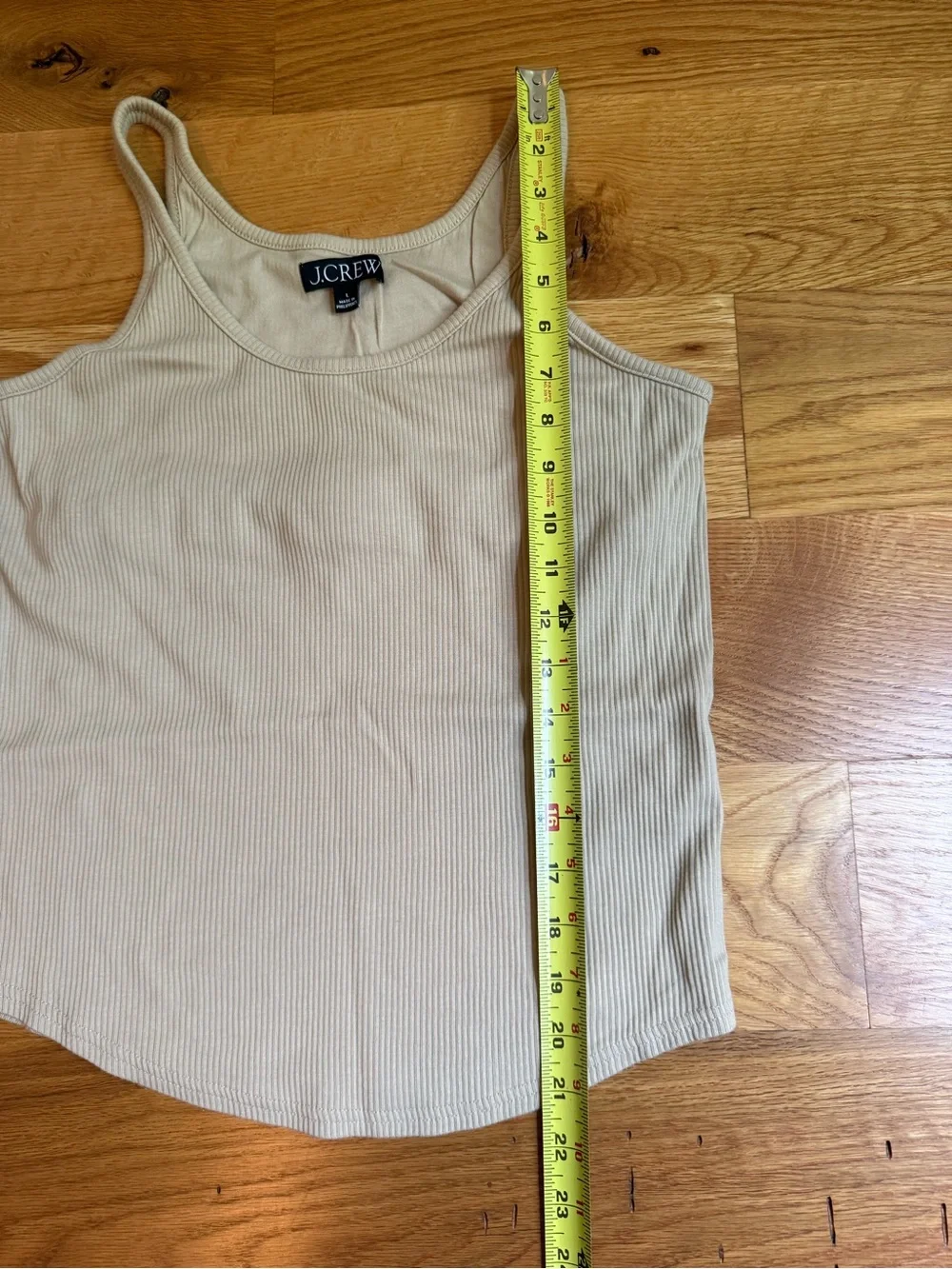 J.Crew Women's Ribbed Cream Tank Top with Shelf Bra